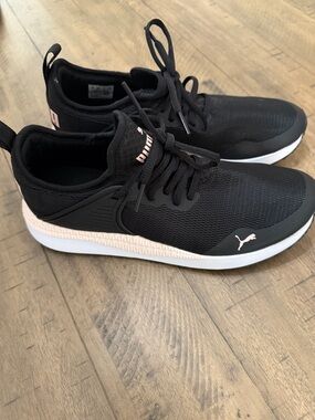 Puma Black Sneakers with Pale Pink Branding